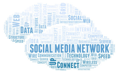 Obraz premium Social Media Network word cloud.