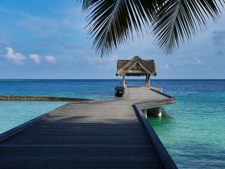 Footbridge into the sea - Kuramathi Maldives