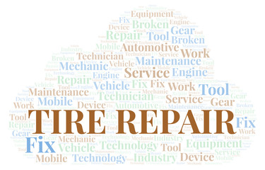 Obraz premium Tire Repair word cloud.