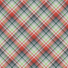 Seamless pattern in grey, green and bright red colors for plaid, fabric, textile, clothes, tablecloth and other things. Vector image. 2