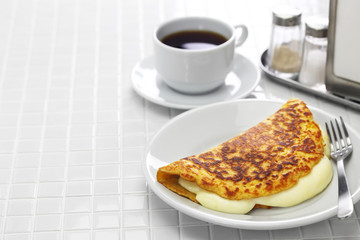 cachapa, venezuelan corn pancake with handmade cheese