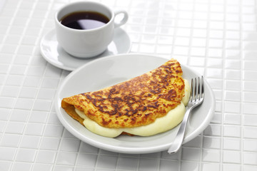 cachapa, venezuelan corn pancake with handmade cheese