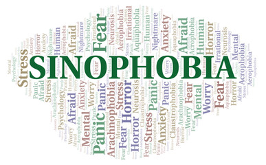 Fototapeta premium Sinophobia word cloud.