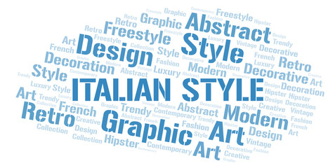 Italian Style word cloud.