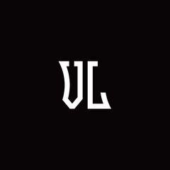 VL monogram logo with curved side style design template	
