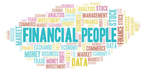 Obraz premium Financial People word cloud.