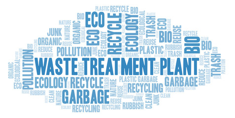 Obraz premium Waste Treatment Plant word cloud.