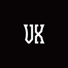 VX monogram logo with curved side style design template	