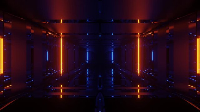 3d illustration motion background of a dark futuristic sci-fi tunnel corridor graphic artwork visuals vj loops