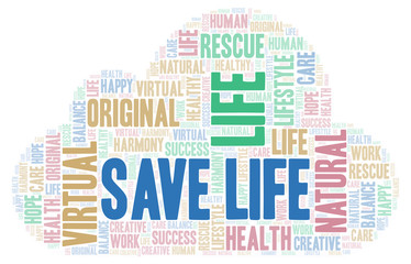 Obraz premium Save Life word cloud.
