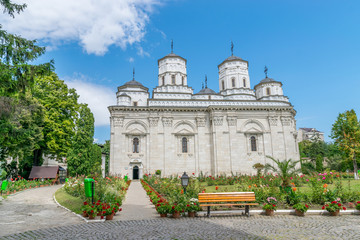 Obraz premium Golia Monastery in Iasi, Romania. A landmark church in Iasi on a sunny summer day with blue sky. Iasi historic monument
