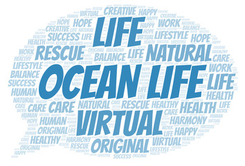 Obraz premium Ocean Life word cloud.
