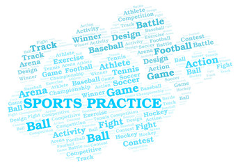 Sports Practice word cloud.