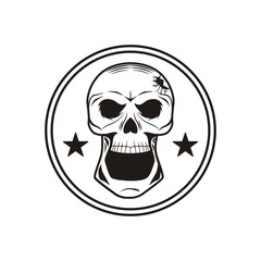 Illustration abstract silhouette skull logo vector design 