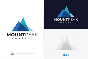 Mount Peak logo design template. Vector high mountain logotype illustration