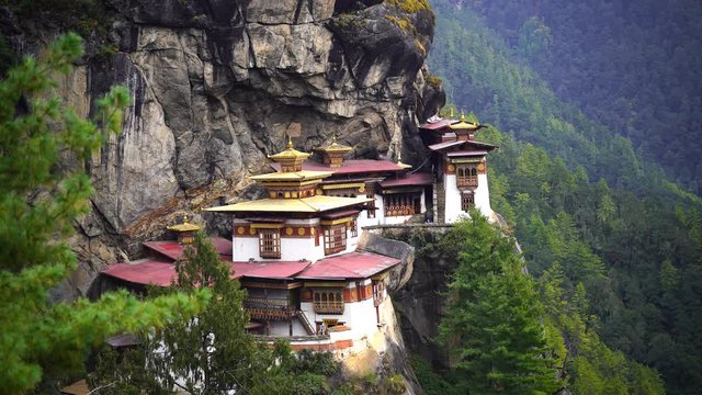 Tiger Nest Paro Taktsangat summer day in Upper Paro Valley Himalyas Bhutan