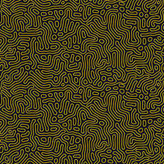 Modern organic background with rounded lines. Structure of natural cells, maze, coral. Vector seamless patterns with diffusion reaction. Linear design with biological shapes.