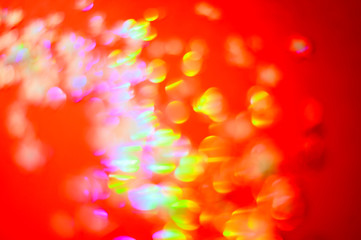 defocus. Christmas and New Year Greeting Card with composition festive decorations