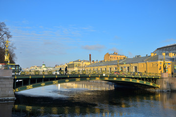 Panteleymonovsky Bridge over the Fontanka River in St. Petersburg, Russia