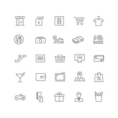 Line icons set. Mall pack. Vector illustration