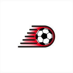 Modern fast circle ball for soccer sport logo vector design illustration