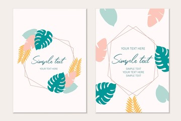 Tropical card template. Tropical background