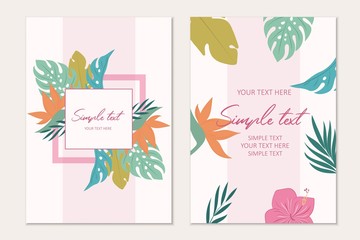 Tropical card template. Tropical background