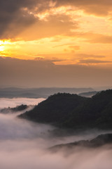 sunset in mountains