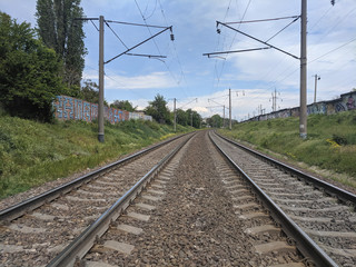  Industrial landscape with an old railway