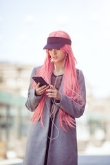 Japan Anime Cosplay. Fashion Asian Girl Outdoors.