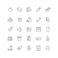 Line icons set. Grocery pack. Vector illustration