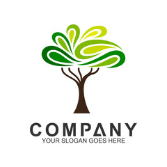 tree logo design, tree logo with simple design template