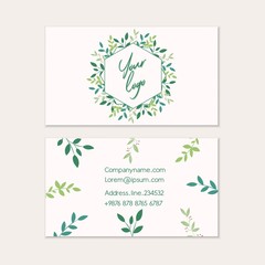 Business card templates. Botanical business card design