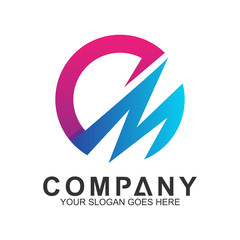 CM/MC Logo,Vector Logo Letter C And Letter M In Unity,Letter Combination Business Logo Template