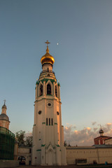 Vologda. Warm spring evening. Bell tower of St. Sophia Cathedral.