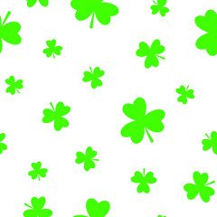 Fototapeta premium Clover Leaf Seamless Pattern Background
