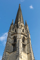 Fototapeta na wymiar Bell tower of the basilica of Saint Michael in Bordeaux, New Aquitaine, France