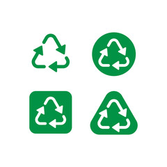Recycle vector icon illustration design template