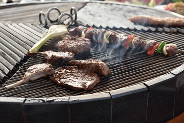 gorgeous grilled meat with vegetables