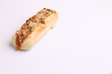 hot dog with cheese and pepper