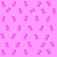 seamless pattern with birds and hearts