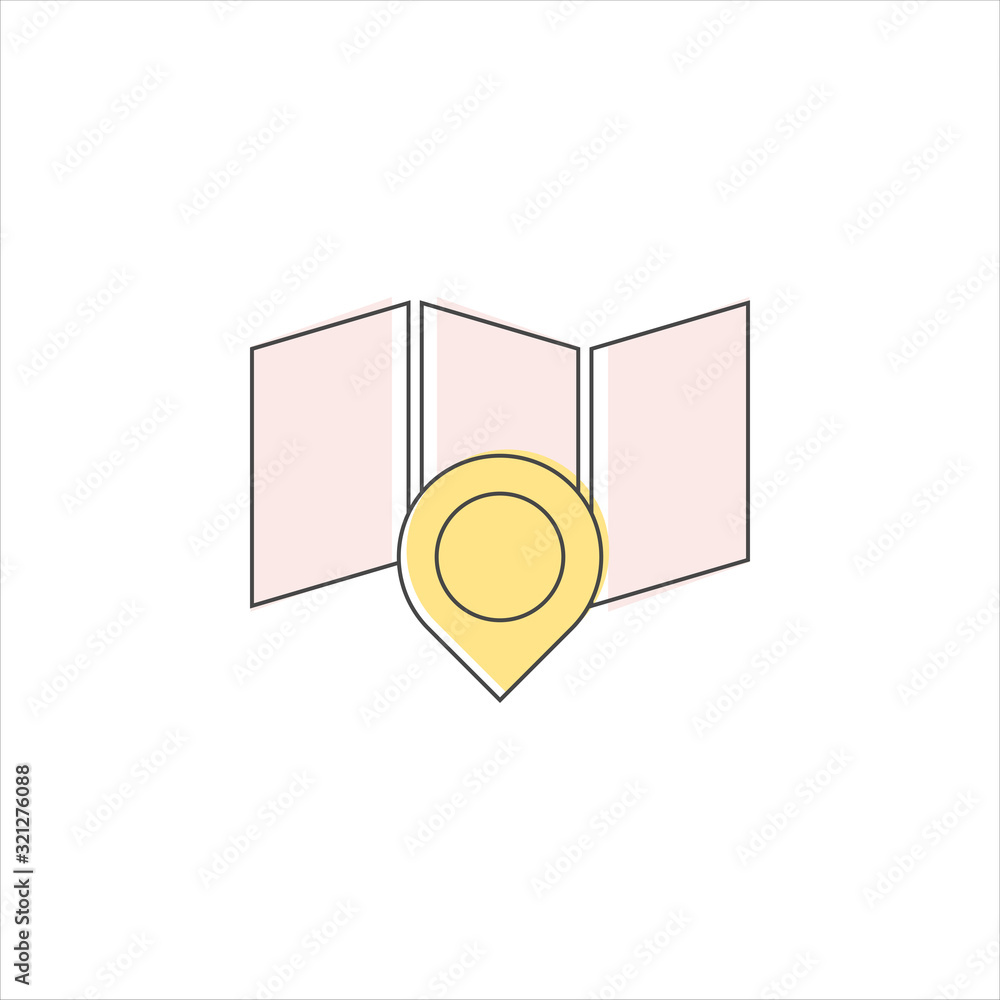 Wall mural location pointer icon, vector symbol