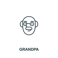 Grandpa icon from elderly care collection. Simple line element Grandpa symbol for templates, web design and infographics