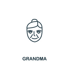 Grandma icon from elderly care collection. Simple line element Grandma symbol for templates, web design and infographics