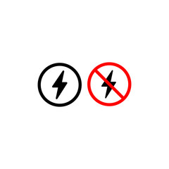 flash and do not use flash sign in vector