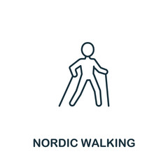 Nordic Walking icon from elderly care collection. Simple line element Nordic Walking symbol for templates, web design and infographics