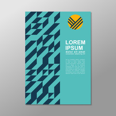 Page design template. Report, presentation or brochure. Abstract geometric background. Cool colors.