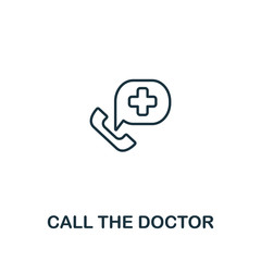 Obraz premium Call The Doctor icon from elderly care collection. Simple line element Call The Doctor symbol for templates, web design and infographics