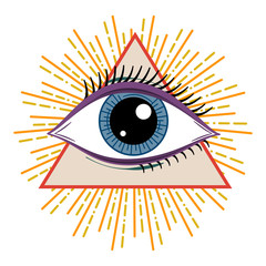 Vector Illustration of an All-Seeing Occult or Masonic Eye