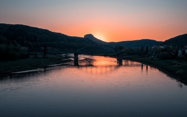 Sonnenuntergang in Bad Schandau Sächsische Schweiz